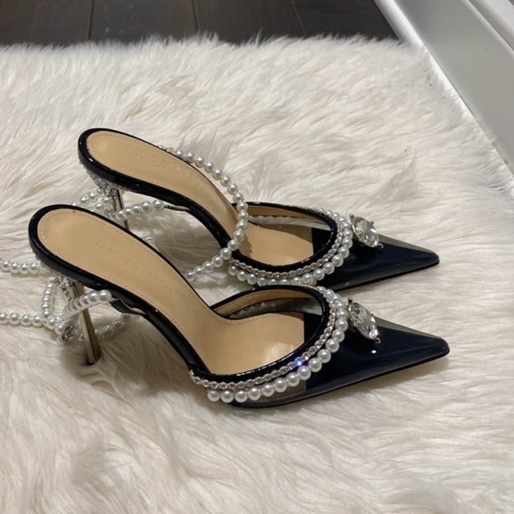 Mach & Mach Diamond of Elizabeth‎ embellished pvc pump size 37.5EU - Picture 7 of 13